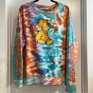 Garfield‎ Tie Dye I Donut Care Sweatshirt. Size Large.